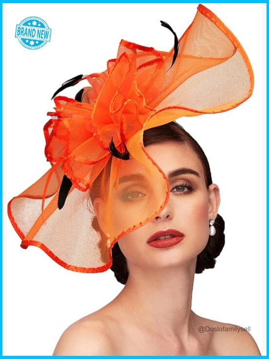 Vintage Feather Fascinator Hat Hair Clip Tea Party Wedding Cocktail Derby